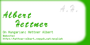 albert hettner business card